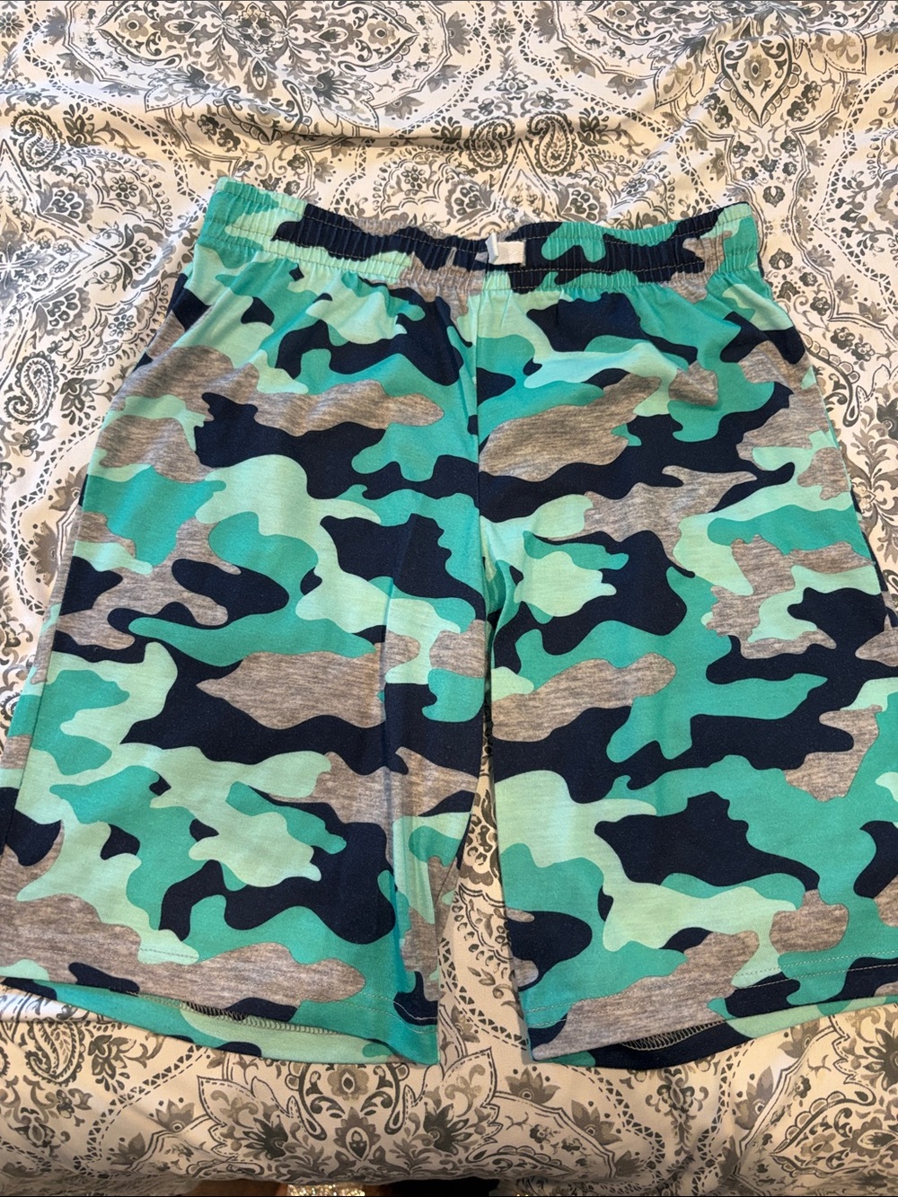 Cat & Jack Teal, Navy & Gray Camo Shorts